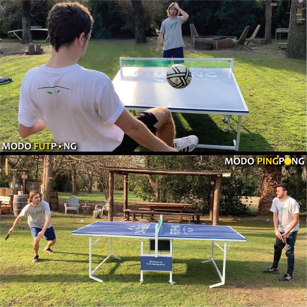 La misma mesa en sus dos modos: Modo Futpong y Modo Ping Pong