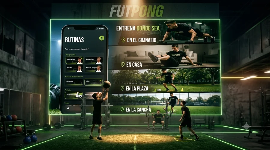 La Futpong App: rutinas para entrenar en el gimnasio, en casa, en la plaza o en la cancha